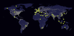 Map of where Mida operates in the World